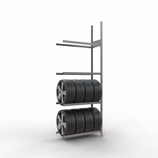 Figura n. 9 dell'articolo scaffale aggiuntivo, portaruote/pneumatico, 2750 x 1000 x 400 mm (AxLxP), zincato, 4 livelli di stoccaggio con carico del ripiano di 150 kg per livello dal gruppo di prodotti dei ripiani della marca Schulte Lagertechnik