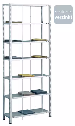 Étagère de base, étagère à tige filetée BASIC70, 2300 x 900 x 350 mm, 7 étagères, galvanisée de la marque Schulte Lagertechnik de la gamme d'étagères de bureau