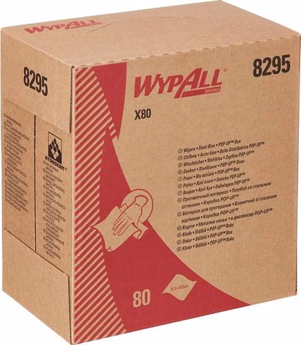 Primary Image 2209414 Wischtuch WypAll® X80 8295 Länge circa 427 mmxBreite circa 212mm blau 1-lagig 5 Boxen WYPALL