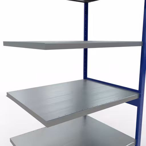 Figure n° 9 de l'article étagère complémentaire, étagère à étagères, système enfichable MULTIplus330, 2500 x 1000 x 800 mm, 6 étagères, traverse, RAL 5010 bleu gentiane/galvanisé du groupe de produits système enfichable de Schulte Lagertechnik