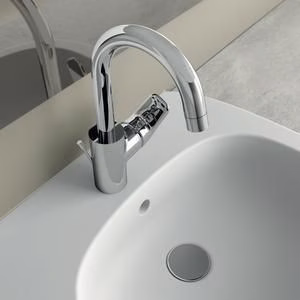 Miscelatore per lavabo IS Ceraflex con bocca alta e scarico a scomparsa 146 mm cromo