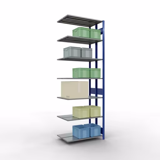 Immagine del prodotto n. 6 dell'articolo scaffale aggiuntivo, scaffale doppio, sistema a innesto per scaffale MULTIplus150, 3000 x 1000 x (2x300) mm, 2x7 ripiani, RAL 5010 blu genziana dalla gamma di prodotti scaffale della marca Schulte Lagertechnik