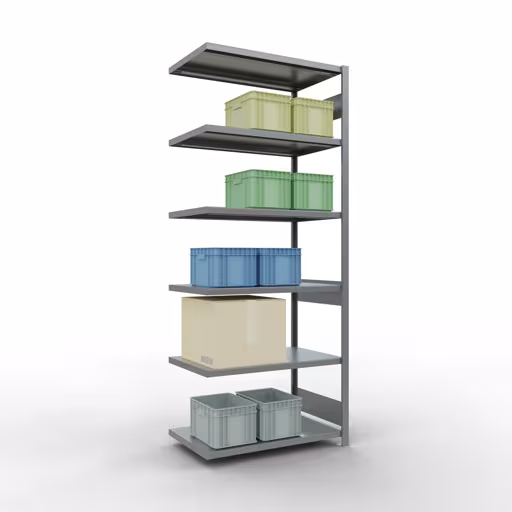 Image du produit n° 14 de l'article Rayonnage complémentaire, rayonnage à étagères, système enfichable MULTIplus330, 2500 x 1000 x 600 mm, 6 étagères, barres de longueur, galvanisé Figure n° 14 de l'article, système d'étagères MULTIplus330, système enfichable, 2500 x 1000 x 600 mm, 6 étagères, galvanisé du groupe de produits système enfichable de Schulte Lagertechnik