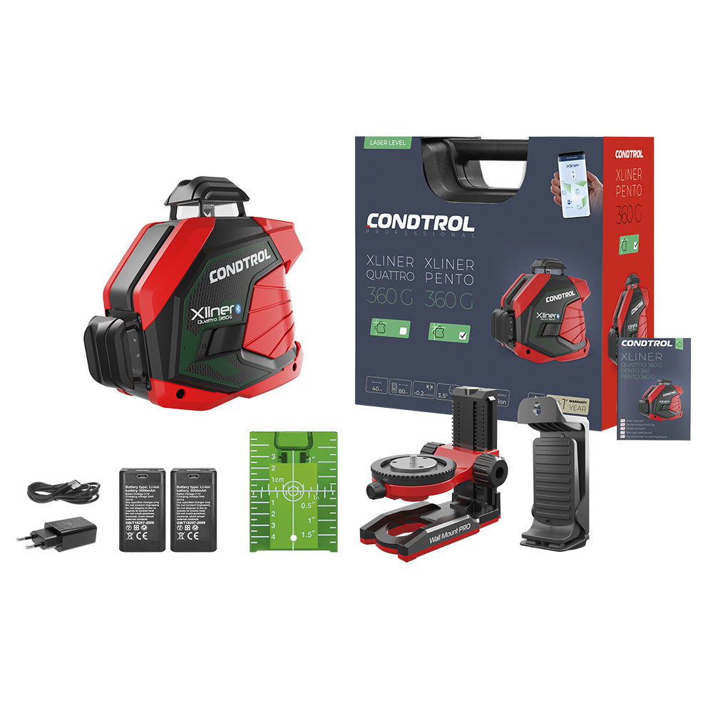 Kit laser a linee incrociate Xliner Quattro 360G del marchio Condtrol Kit laser a linee incrociate Xliner Quattro 360G della categoria laser a linee incrociate con codice articolo 7-2-106