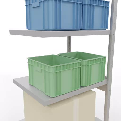Figure n° 13 de l'article étagère complémentaire, étagère à étagères, système enfichable MULTIplus250, 2500 x 750 x 600 mm, 6 étagères, gris clair RAL 7035 du groupe de produits système enfichable de la marque Schulte Lagertechnik