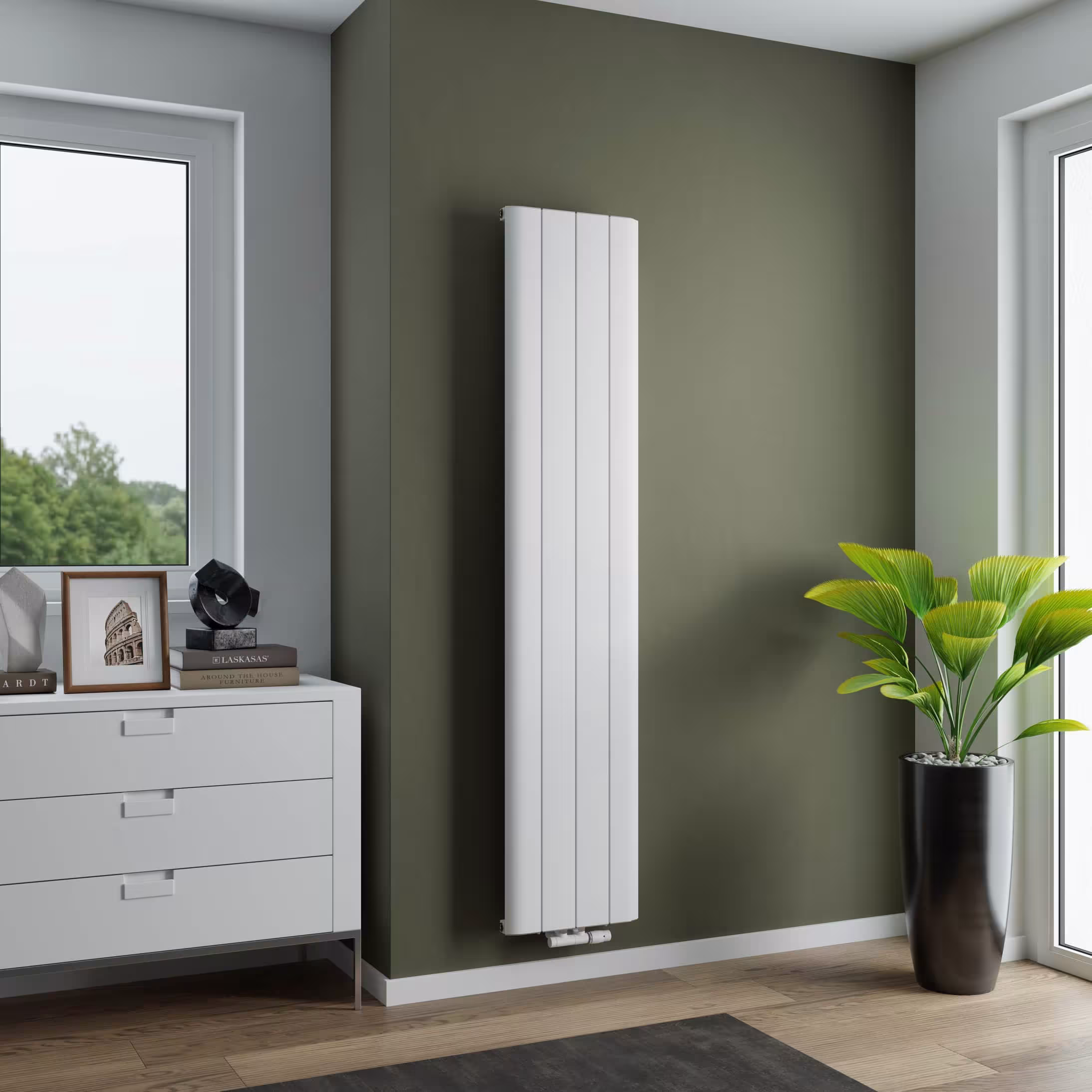 Radiateur en aluminium Ximax Raccord central Trigo structure blanche, radiateur en aluminium, réf. 11645