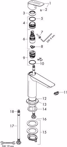 Hansgrohe Miscelatore monocomando per lavabo LOGIS 110 senza scarico cromo