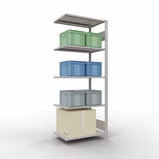 Image supplémentaire de l'article Étagère supplémentaire, étagère, système enfichable MULTIplus150, 2000 x 750 x 500 mm, 5 étagères, RAL 7035 gris clair à partir de l'étagère supplémentaire