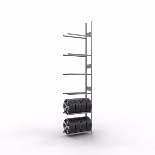 Image du produit n° 11 de l'article Rayonnage supplémentaire, rack roues/pneus, 4500 x 1050 x 400 mm, galvanisé, 6 niveaux de stockage avec charge de compartiment de 150 kg par niveau Figure n° 11 de l'article, rayonnage à roues/pneus, 4500 x 1050 x 400 mm, galvanisé, 6 niveaux de stockage avec une charge de compartiment de 150 kg par niveau du groupe de produits rayonnages à étagères de Schulte Lagertechnik
