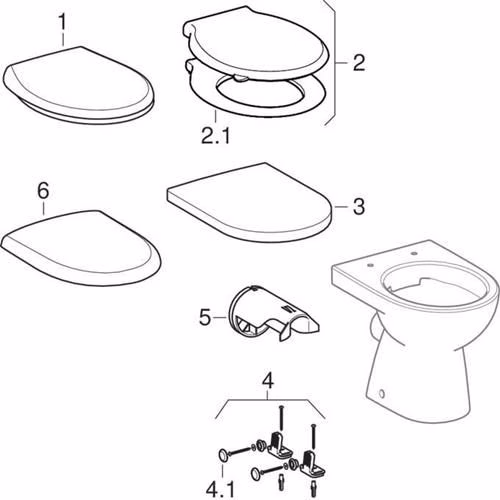 Technische Zeichnung 3966452 Geberit Renova, WC au sol, chasse d'eau basse position, sortie horizontale, forme partiellement fermée, Rimfree, blanc