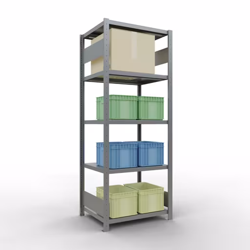 Figura n. 13 dell'articolo scaffale base, scaffale, sistema a innesto MULTIplus250, 2000 x 750 x 600 mm (AxLxP), 5 ripiani, barre longitudinali, zincato del gruppo di prodotti sistema a innesto della marca Schulte Lagertechnik