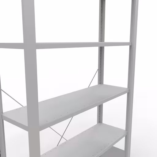 Scaffale Basic, scaffale per ufficio, sistema a innesto MULTIplus85, 2000 x 1000 x 300 mm (AxLxP), 6 ripiani, traversa, senza barra di arresto, grigio chiaro di Schulte Lagertechnik dalla categoria scaffali per ufficio
