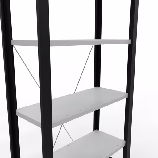 Figure n° 12 de l'article étagère de base, étagère de bureau, système enfichable MULTIplus85, 2000 x 750 x 300 mm, 6 étagères, sans baguette de butée, noir/gris clair du groupe de produits étagères de bureau de la marque Schulte Lagertechnik