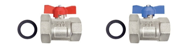 Vanne à bille droite, 1 1/4" - 1", lot de 2, de la marque Skoberne Vanne à bille de la catégorie chauffage au sol Skoberne, référence 673011