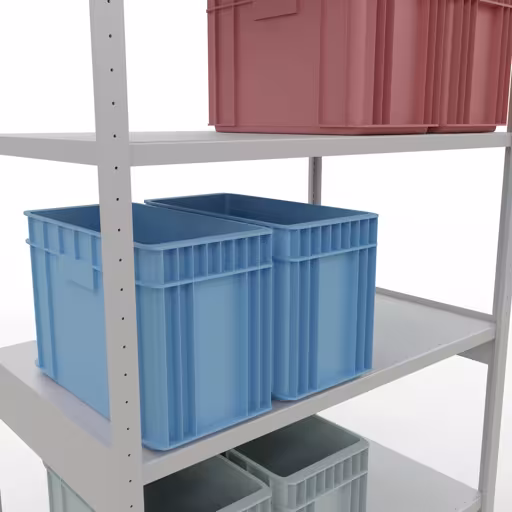 Figure n° 13 de l'article étagère de base, système d'étagères enfichables MULTIplus250, 3000 x 1300 x 800 mm, 7 étagères, RAL 7035 gris clair du groupe de produits système enfichable de Schulte Lagertechnik