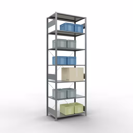 Figura n. 12 dell'articolo scaffale base, scaffale, sistema a innesto MULTIplus85, 3000 x 1000 x 600 mm (AxLxP), 7 ripiani, traversa, zincato del gruppo di prodotti sistema a innesto della marca Schulte Lagertechnik