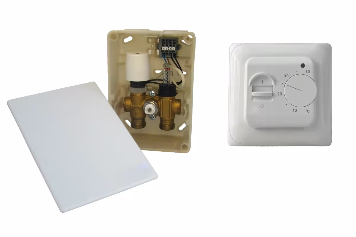 Standard della scatola delle regole elettroniche | Limitazione elettrica della temperatura per il riscaldamento a pavimento ad acqua calda di HoWaTech Standard di scatola di regolamentazione elettronica HoWaTech | Limitazione elettrica della temperatura per riscaldamento a pavimento ad acqua calda, controllo del riscaldamento a pavimento ed impianto elettrico, articolo n. 902056