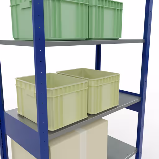 Figure n° 15 de l'article étagère de base, système d'étagères enfichables MULTIplus85, 2500 x 1000 x 500 mm, 6 étagères, RAL 5010 bleu gentiane du groupe de produits système enfichable de la marque Schulte Lagertechnik