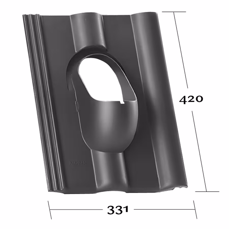 Plaque de base sur mesure Vendut DN 110 pour tuiles adaptée au bac BMI Braas Frankfurt noir de Klöber Plaque de base sur mesure Vendut DN 110 pour tuiles, passages de toit raides, réf. KE0001-3-0450