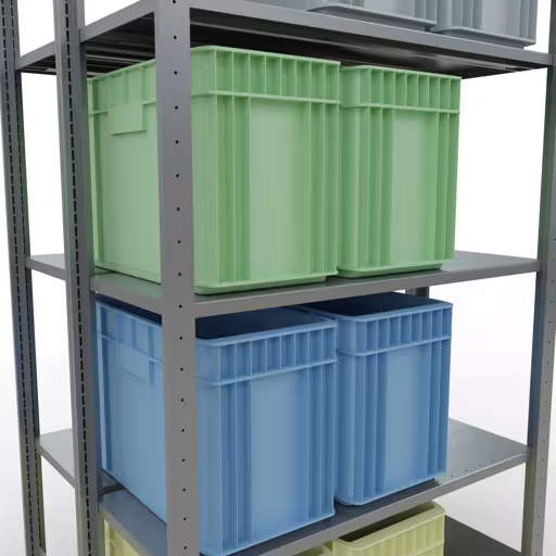 Figure n° 13 de l'article étagère de base, étagère double, système d'étagères enfichables MULTIplus150, 2000 x 1000 x (2x400) mm, 2x5 étagères, galvanisées du groupe de produits étagères de la marque Schulte Lagertechnik