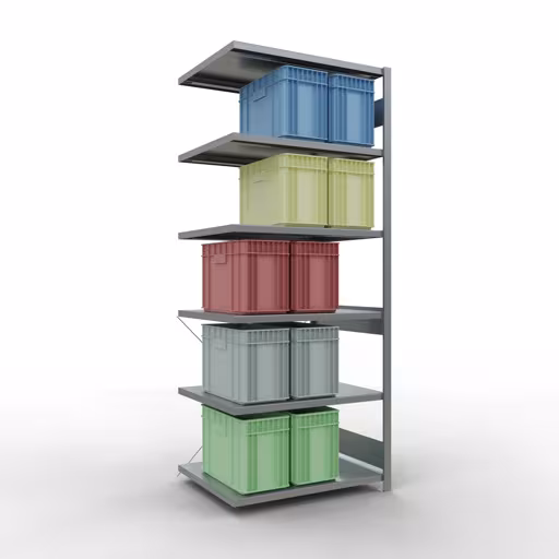 Scaffali aggiuntivi, scaffali, sistema a innesto MULTIplus330, 2500 x 1000 x 800 mm (AxLxP), 6 ripiani, traversa, zincato di Schulte Lagertechnik con l'articolo n. 13986
