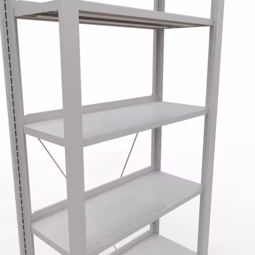 Produktbild Nr 13 des Artikels Grundregal, Büro-Fachbodenregal Stecksystem MULTIplus85, 2300 x 750 x 300 mm (HxBxT), 7 Fachböden, Kreuzstrebe, mit Anschlagleiste, lichtgrau Abbildung Nr 13 des Artikels Grundregal, Büro-Fachbodenregal Stecksystem MULTIplus85, 2300 x 750 x 300 mm (HxBxT), 7 Fachböden, Kreuzstrebe, mit Anschlagleiste, lichtgrau aus der Produktgruppe Büroregale von der Marke Schulte Lagertechnik