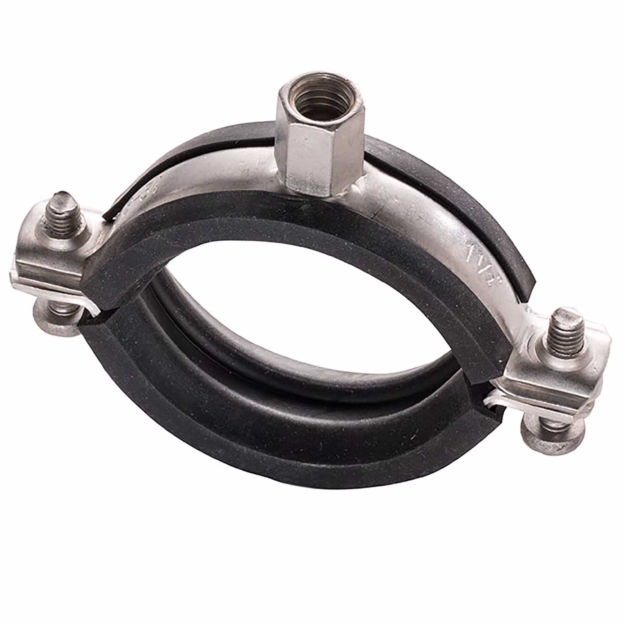 Edelstahl Schraubrohrschelle Regular V4A M8/M10 31 mm - 38 mm (1") mit Einlage aus der Kategorie Zweischraubrohrschellen mit der GTIN 4029933079712 Schraubrohrschelle Regular V4A von der Marke Fixotec aus der Kategorie Zweischraubrohrschellen