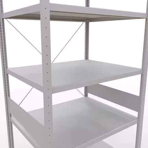 Immagine del prodotto n. 11 dell'articolo scaffale base, scaffale, sistema a innesto MULTIplus250, 3000 x 1000 x 800 mm (AxLxP), 7 ripiani, traversa, RAL 7035 grigio chiaro dalla gamma di prodotti del sistema a innesto della marca Schulte Lagertechnik