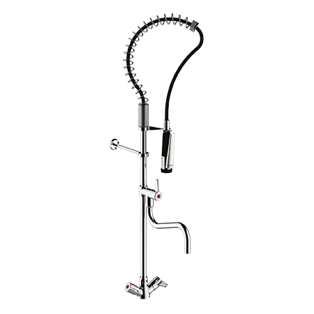 Presto Chef Einloch-Großküchenmischer, verchromt mit ergonomischen Hahnknöpfen und Rückschlagventilen. Standrohr mit variabler Montage  aus der Kategorie Küchenarmaturen mit der Artikelnr. 1463806