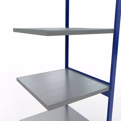 Image du produit n° 14 de l'article Rayonnage complémentaire, rayonnage à étagères, système enfichable MULTIplus250, 3000 x 750 x 800 mm, 7 étagères, barres longitudinales, RAL 5010 bleu gentiane/galvanisé/galvanisé Figure n° 14 de l'article, Étagère MULTIplus250 système enfichable, 3000 x 750 x 800 mm, 7 étagères, RAL 5010 bleu gentiane/galvanisé/galvanisé du groupe de produits système enfichable de Schulte Lagertechnik