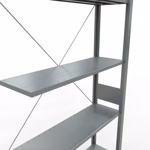 Rayonnage supplémentaire, étagère, système enfichable MULTIplus85, 3000 x 1000 x 300 mm (HxLxP), 7 étagères, traverse, galvanisé de la catégorie des étagères supplémentaires avec le GTIN 4004514202475 Rayonnage supplémentaire, étagère, système enfichable MULTIplus85, 3000 x 1000 x 300 mm, 7 étagères, traverse, galvanisé de la marque Schulte Lagertechnik de la gamme de produits du système enfichable