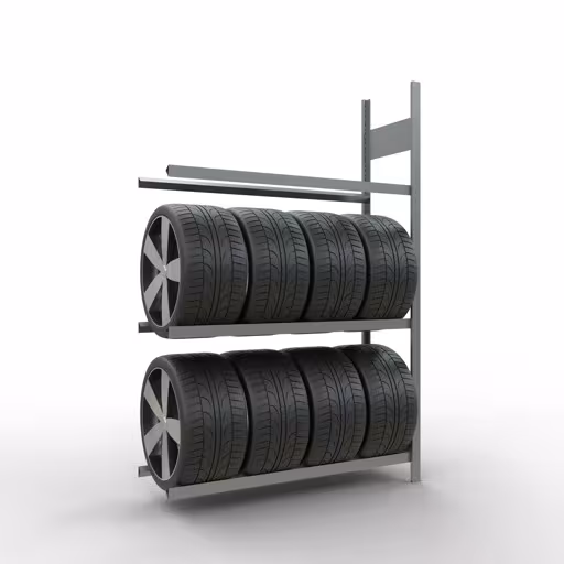 Scaffale aggiuntivo, portaruote/pneumatico, 2000 x 1300 x 400 mm (AxLxP), zincato, 3 livelli di stoccaggio con carico del ripiano di 150 kg per livello della marca Schulte Lagertechnik dal programma di scaffalature a scaffali