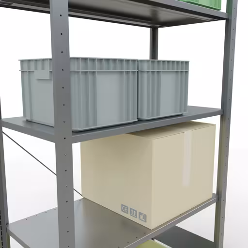 Scaffale base, scaffale, sistema a innesto MULTIplus150, 2000 x 1000 x 500 mm (AxLxP), 5 ripiani, traversa, zincato - Expressline di Schulte Lagertechnik con l'articolo n. 12750-K