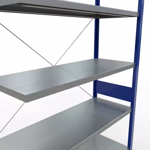 Rayonnage supplémentaire, étagère, système enfichable MULTIplus250, 3000 x 1300 x 500 mm, 7 étagères, RAL 5010 bleu gentiane/galvanisé de la marque Schulte Lagertechnik de la gamme de produits du système enfichable