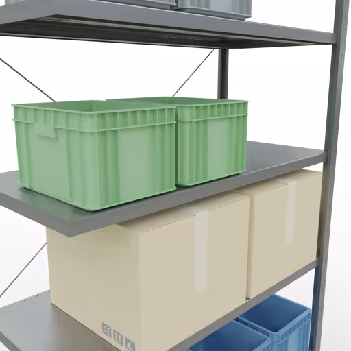 Produktbild Nr 11 des Artikels Stecksystem Anbauregal 3000x1300x600 mm, Typ 250 kg, verzinkt Abbildung Nr 11 des Artikels Stecksystem Anbauregal 3000x1300x600 mm, Typ 250 kg, verzinkt aus der Produktgruppe Stecksystem von der Marke Schulte Lagertechnik