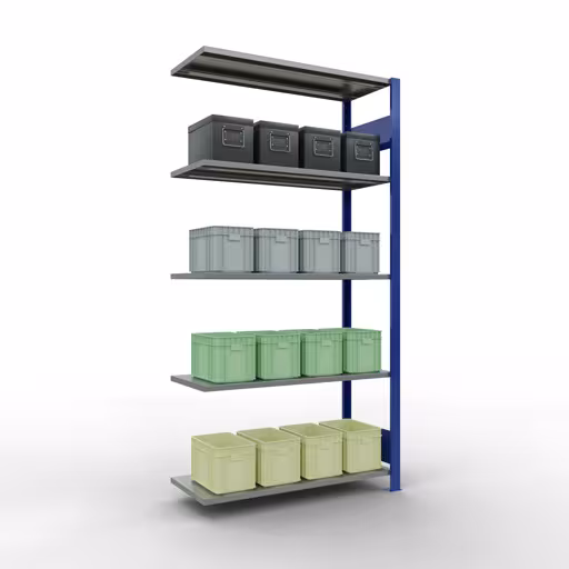Figura n. 8 dell'articolo scaffale aggiuntivo, scaffale a scaffale, sistema a innesto MULTIplus85, 2000 x 1000 x 400 mm, 5 ripiani, RAL 5010 blu genziana del gruppo di prodotti sistema a innesto della marca Schulte Lagertechnik