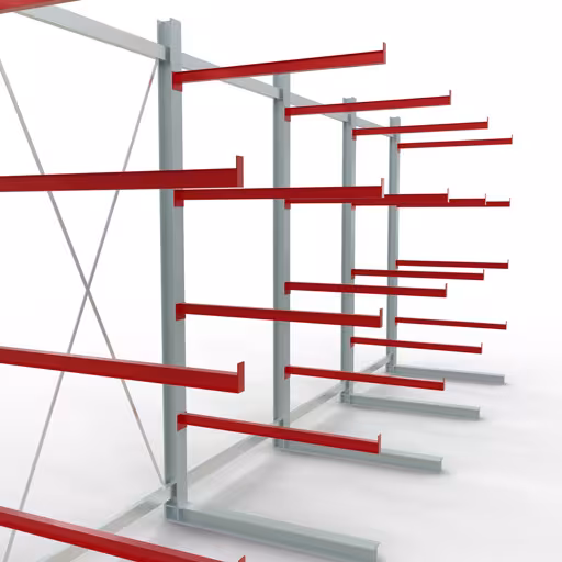 Figura n. 11 dell'articolo Scaffale completo K 6000, unilaterale, 3000 x 7500 x 1250 mm, RAL 7001 / RAL 3000, 5 livelli di stoccaggio del gruppo di prodotti scaffalature cantilever della marca Schulte Lagertechnik