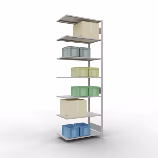 Image du produit n° 15 de l'article étagère complémentaire, étagère, système enfichable MULTIplus150, 3000 x 1000 x 600 mm, 7 étagères, RAL 7035 gris clair de la gamme de produits du système enfichable de Schulte Lagertechnik