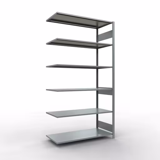 Scaffali aggiuntivi, scaffali, sistema a innesto MULTIplus150, 2500 x 1300 x 600 mm (AxLxP), 6 ripiani, barre longitudinali, zincato di Schulte Lagertechnik Scaffale aggiuntivo, scaffale, sistema a innesto MULTIplus150, 2500 x 1300 x 600 mm (AxLxP), 6 ripiani, barre longitudinali, zincato, ripiano aggiuntivo, articolo n. 12766-130-LR