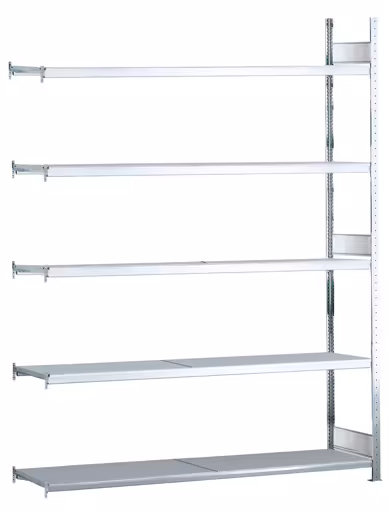 Un'altra vista dell'articolo Scaffali sovrapposti, scaffale a campata larga WS 2000 con ripiani in acciaio, 3000 x 1500 x 400 mm (AxLxP), zincato, 5 livelli, carico scomparto 400 kg, carico per campata 2.000 kg della categoria scaffalature a campata larga