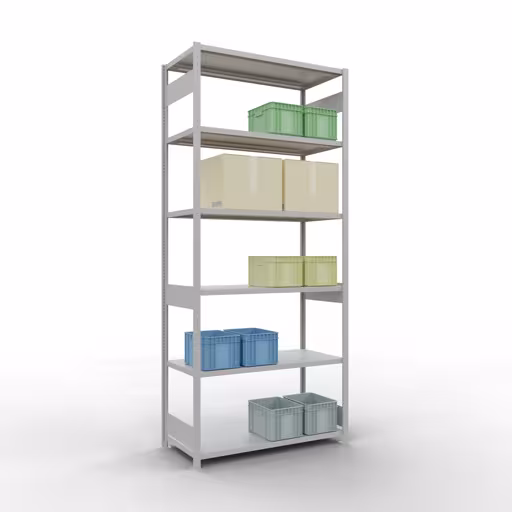 Figure n° 12 de l'article étagère de base, système d'étagères enfichables MULTIplus250, 3000 x 1300 x 600 mm, 7 étagères, RAL 7035 gris clair du groupe de produits système enfichable de Schulte Lagertechnik