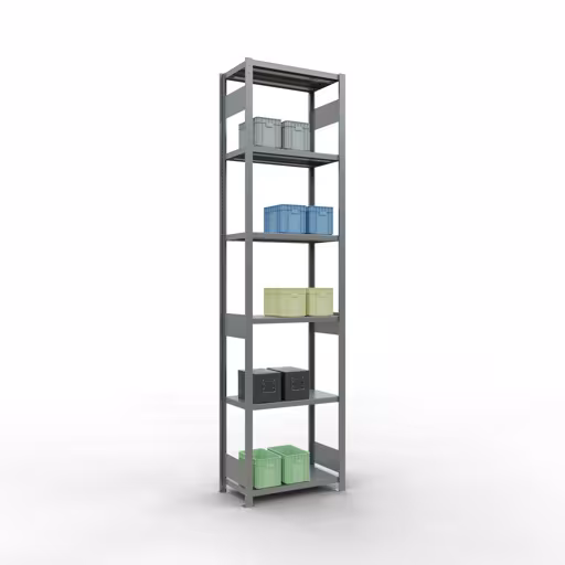 Étagère de base, étagère, système enfichable MULTIplus250, 3000 x 750 x 400 mm, 7 étagères, galvanisée de Schulte Lagertechnik de la gamme de produits du système enfichable