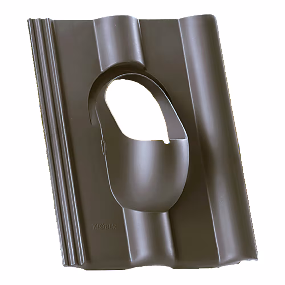 Venduct piastra di base su misura DN 110 per tegole adatta per padella BMI Braas Frankfurt marrone scuro di Klöber Piastra di base su misura Venduct DN 110 per tegole adatta per Würstel BMI Braas, passaggi per tetti spioventi, articolo n. KE0001-3-0200