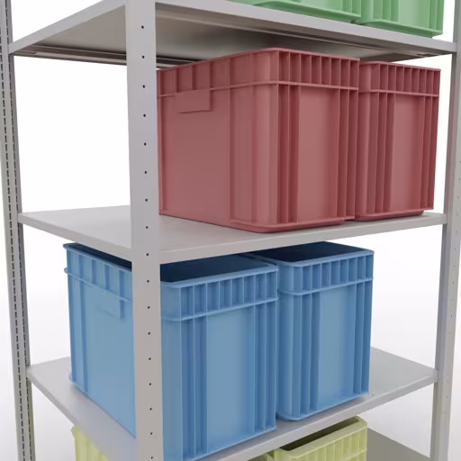 Immagine del prodotto n. 12 dell'articolo scaffale base, sistema a innesto per ripiani MULTIplus150, 2000 x 1000 x 800 mm, 5 ripiani, RAL 7035 grigio chiaro dalla gamma di prodotti per sistemi a innesto della marca Schulte Lagertechnik