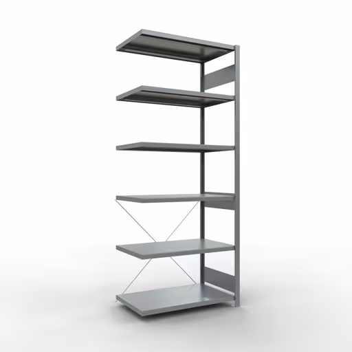 Figura n. 7 dell'articolo scaffale aggiuntivo, scaffale a scaffale, sistema a innesto MULTIplus330, 2500 x 1000 x 600 mm (AxLxP), 6 ripiani, traversa, zincato del gruppo di prodotti sistema a innesto della marca Schulte Lagertechnik