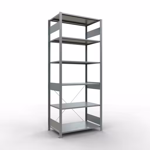 Figura n. 12 dell'articolo scaffale base, scaffale, sistema a innesto MULTIplus85, 2500 x 1000 x 600 mm (AxLxP), 6 ripiani, traversa, zincato del gruppo di prodotti sistema a innesto della marca Schulte Lagertechnik