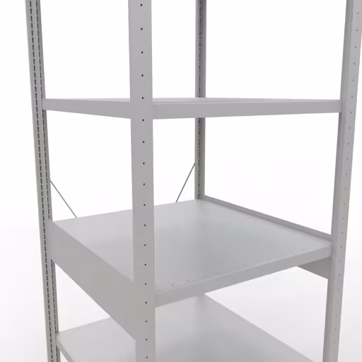 Scaffale base, scaffale, sistema a innesto MULTIplus250, 2500 x 750 x 800 mm (AxLxP), 6 ripiani, traversa, RAL 7035 grigio chiaro di Schulte Lagertechnik dalla categoria Sistema a innesto