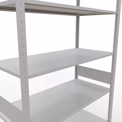 Étagère de base, étagère, système enfichable MULTIplus150, 3000 x 1300 x 600 mm, 7 étagères, RAL 7035 gris clair de Schulte Lagertechnik de la catégorie système enfichable