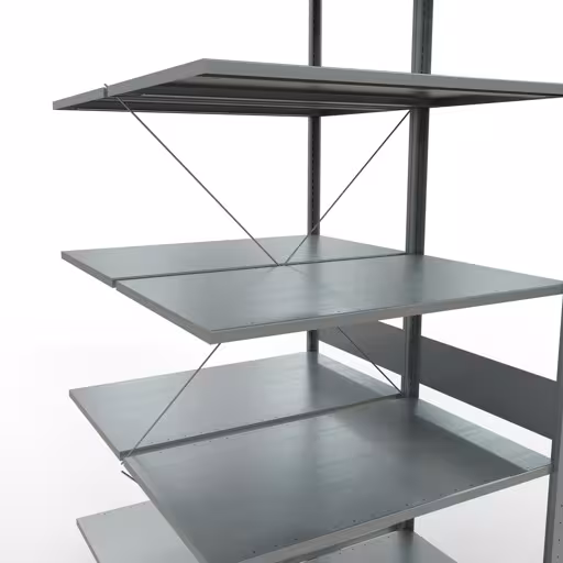 Image du produit n° 13 de l'article Étagère supplémentaire, étagère double, système d'étagères enfichable MULTIplus150, 3000 x 1000 x (2x1200) mm (HxLxP), 2x7 étagères, traverse, galvanisé Figure n° 13 de l'article étagère complémentaire, étagère double, système d'étagères enfichables MULTIplus150, 3000 x 1000 x (2x1200) mm, 2x7 étagères, galvanisées du groupe de produits étagères de la marque Schulte Lagertechnik