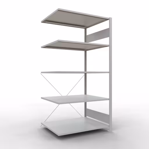 Étagère supplémentaire, étagère, système enfichable MULTIplus150, 2000 x 1000 x 800 mm (HxLxP), 5 étagères, traverse, RAL 7035 gris clair, étagère supplémentaire, réf. 32685
